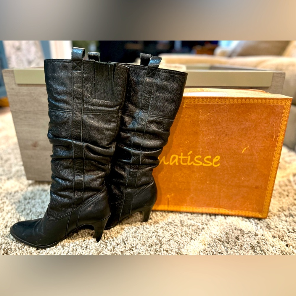 Matisse Sasha Black heeled leather boots